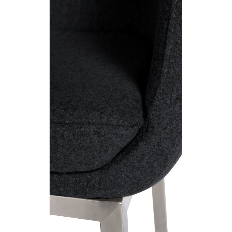 Tabouret de bar Rockhill E en feutre anthracite
