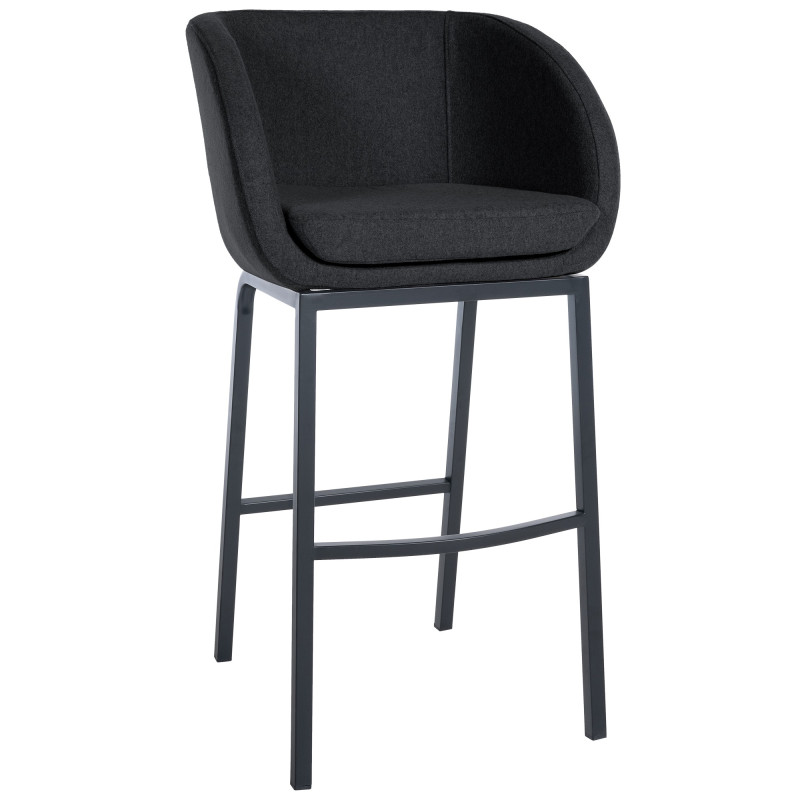 Tabouret de bar Rockhill B en feutre anthracite