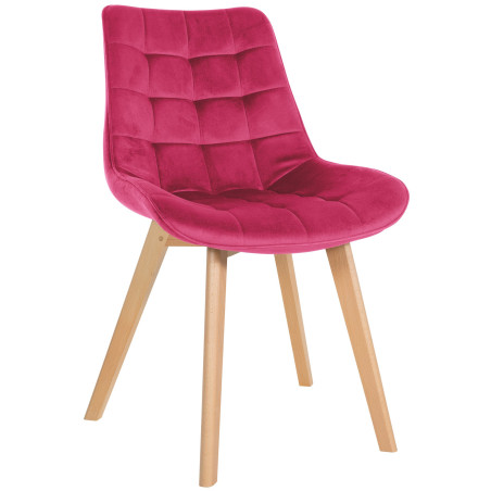 Chaise Brook en velours rouge