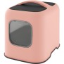 ROTHO - Maison toilette pour chat 57 x 39 x 40 cm - Bac a litiere - Rose