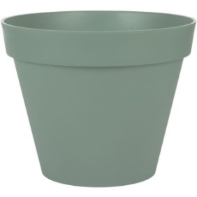 EDA PLASTIQUE - Pot de fleur rond Toscane - Ш 40 x H31 cm - 23 L - Vert laurier