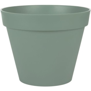 EDA PLASTIQUE - Pot de fleur rond Toscane - Ш 40 x H31 cm - 23 L - Vert laurier