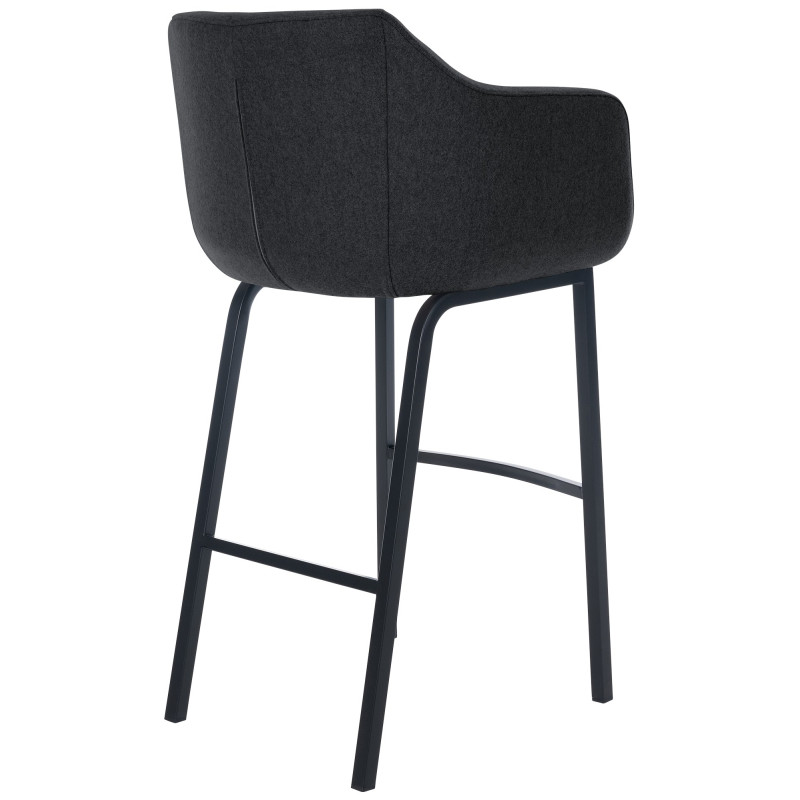 Tabouret de bar Monea B en feutre anthracite