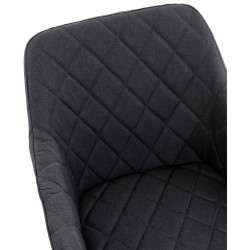 Lot de 2 chaises de salle à manger Shila en tissu noir