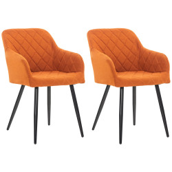 Ensemble de 2 chaises de salle à manger Shila, en tissu, orange