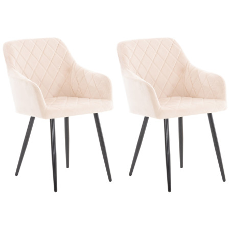 Lot de 2 chaises de salle à manger Shila en velours beige