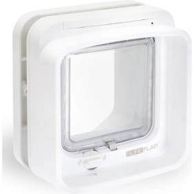 SUREFLAP Chatiere a puce Èlectronique DualScan - Blanc - 142 mm x 120 mm (MÈmorisation d'un maximum de 32 puces)