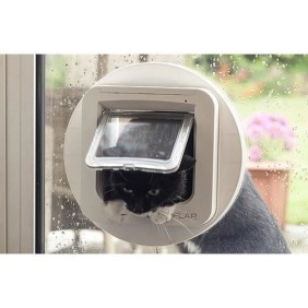 SUREFLAP Chatiere a puce Èlectronique DualScan - Blanc - 142 mm x 120 mm (MÈmorisation d'un maximum de 32 puces)