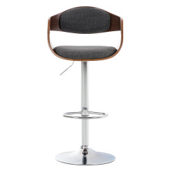Lot de 2 tabourets de bar en tissu Kingston C noyer/gris clair