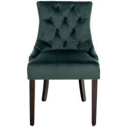 Chaise de salle à manger Aberdeen en velours vert foncé antique