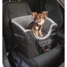 TRIXIE Siege de voiture - 45x39x42cm - Noir et gris - Pour chien