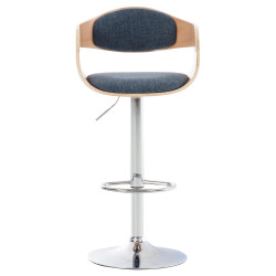 Lot de 2 tabourets de bar en tissu Kingston C naturel/bleu