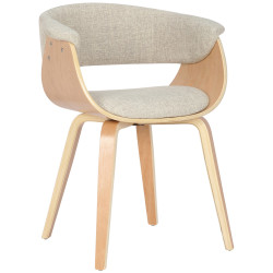 Fauteuil Bruce, tissu crème naturel