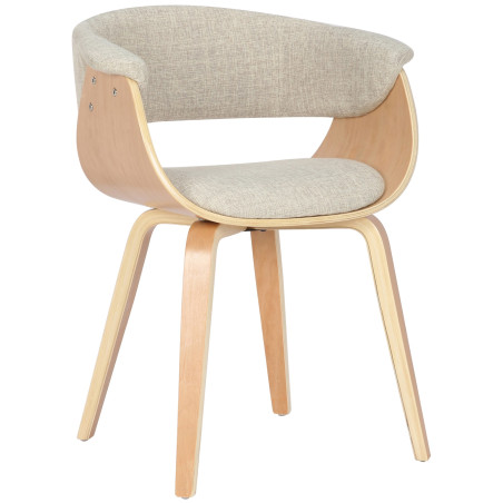 Fauteuil Bruce, tissu crème naturel
