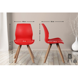 Lot de 2 chaises Luna, en plastique, rouges