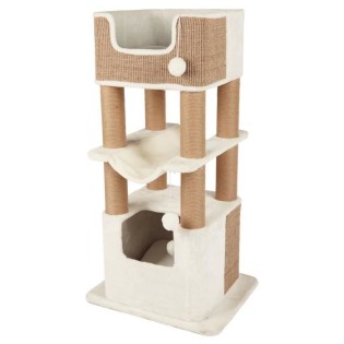 TRIXIE Arbre a chat LUCANO - 110 cm - Blanc/Taupe