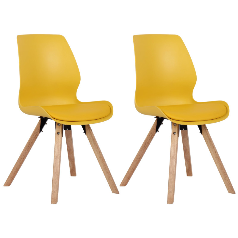Lot de 2 chaises Luna, en plastique, jaunes