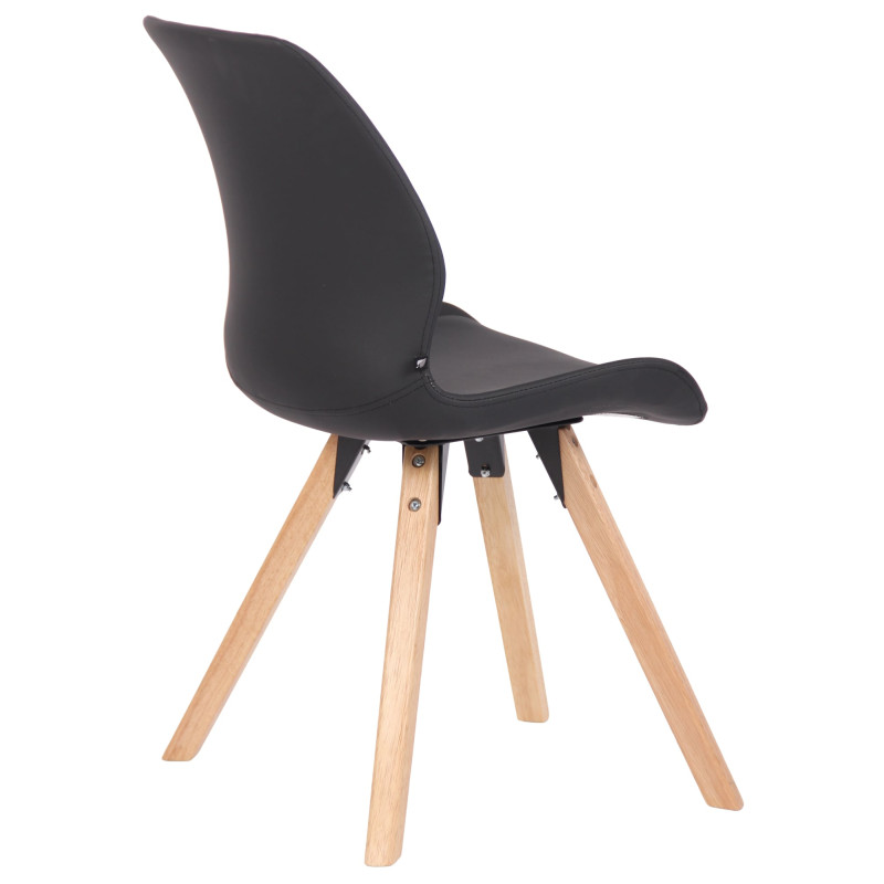 Lot de 2 chaises Luna, simili cuir noir