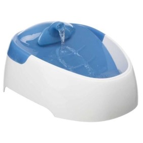 Fontaine a boire TRIXIE Duo Stream - Plastique - 1L - 20 ◊ 12 ◊ 23 cm - Blanc et bleu