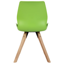Lot de 4 chaises en plastique Luna en vert