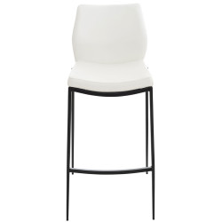 Tabouret de bar Matola, simili cuir blanc