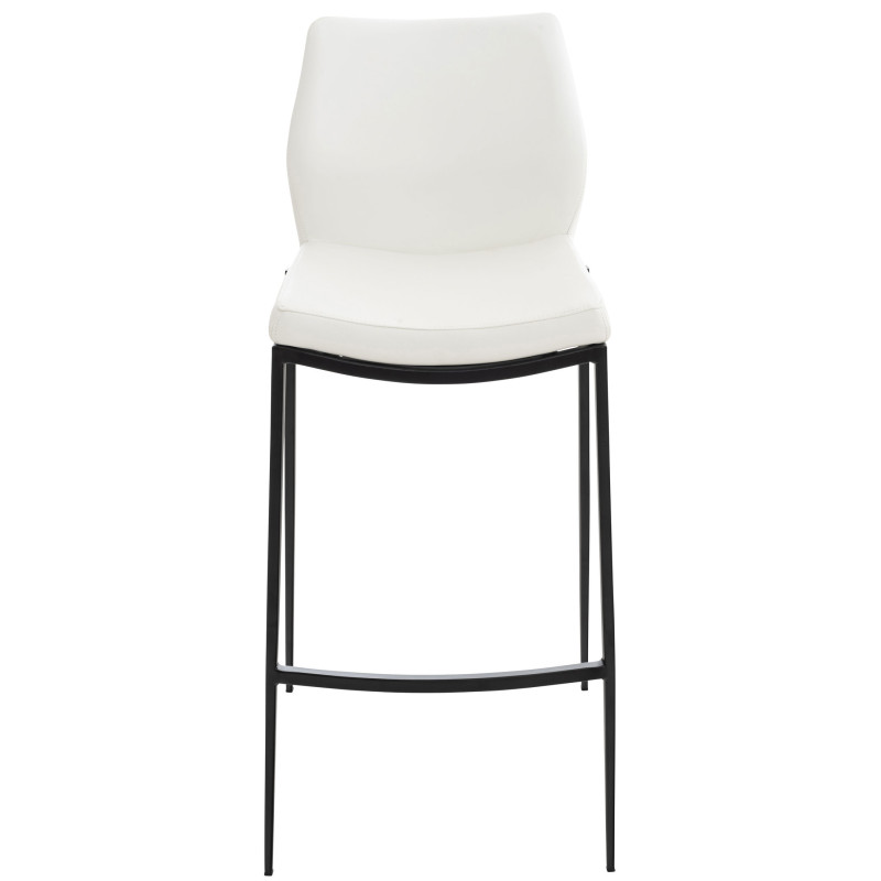 Tabouret de bar Matola, simili cuir blanc