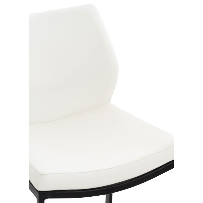 Tabouret de bar Matola, simili cuir blanc