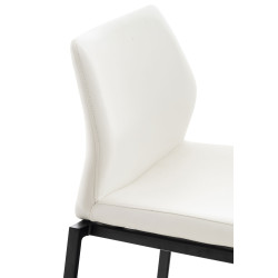 Tabouret de bar Matola, simili cuir blanc