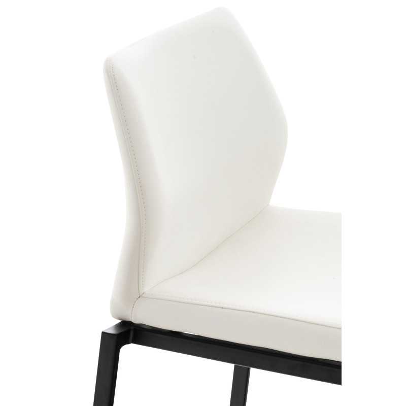 Tabouret de bar Matola, simili cuir blanc