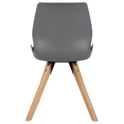 Lot de 4 chaises en plastique Luna, grises