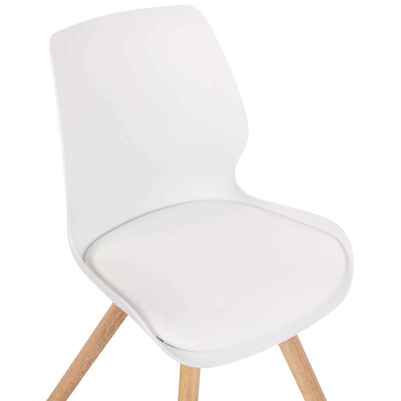 Lot de 4 chaises en plastique Luna, blanches