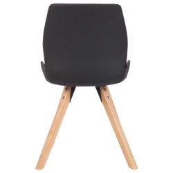 Lot de 4 chaises Luna, simili cuir noir