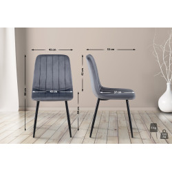 Fauteuil Dijon, velours gris foncé