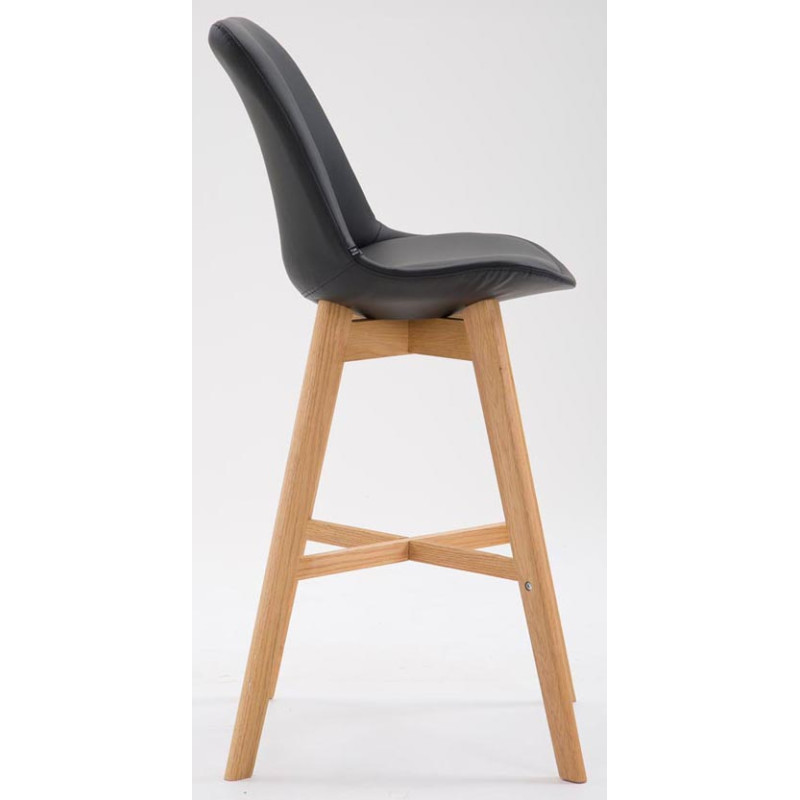 Lot de 2 tabourets de bar Cannes simili cuir Natura noir