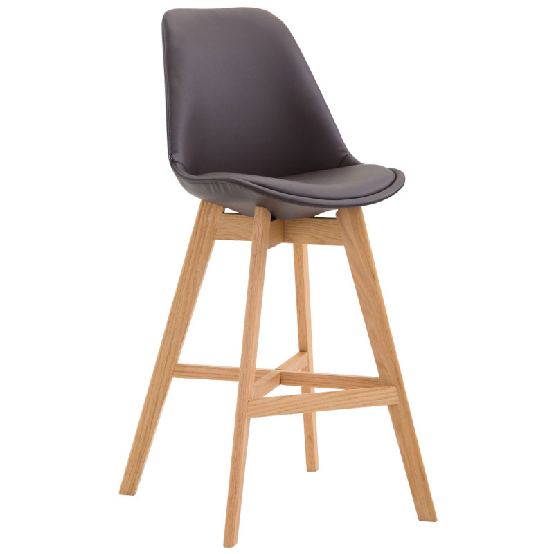 Lot de 2 tabourets de bar Cannes en cuir artificiel natura brun