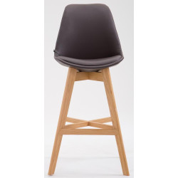 Lot de 2 tabourets de bar Cannes en cuir artificiel natura brun