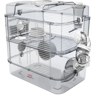 ZOLUX Cage sur 2 Ètages pour hamsters, souris et gerbilles - Rody3 duo - L 41 x p 27 x h 40,5 cm - Blanc