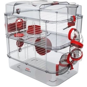 ZOLUX Cage sur 2 Ètages pour hamsters, souris et gerbilles - Rody3 duo - L 41 x p 27 x h 40,5 cm - Grenadine