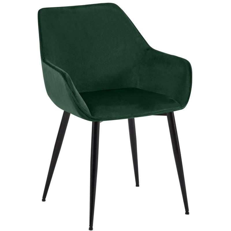 Chaise de salle à manger Vessa en velours vert