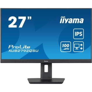 Ecran PC - IIYAMA PROLITE XUB2792QSU-B6 - 27 2560x1440 - Dalle IPS - 0,4ms - 100Hz - HDMI / DisplayPort - Réglable en hauteur+Pi