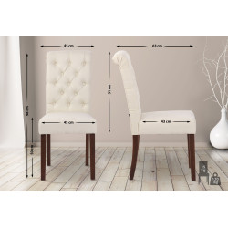 Lot de 2 chaises de salle à manger en tissu Lisburn crème