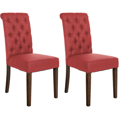 Lot de 2 chaises de salle à manger en tissu Lisburn rouge