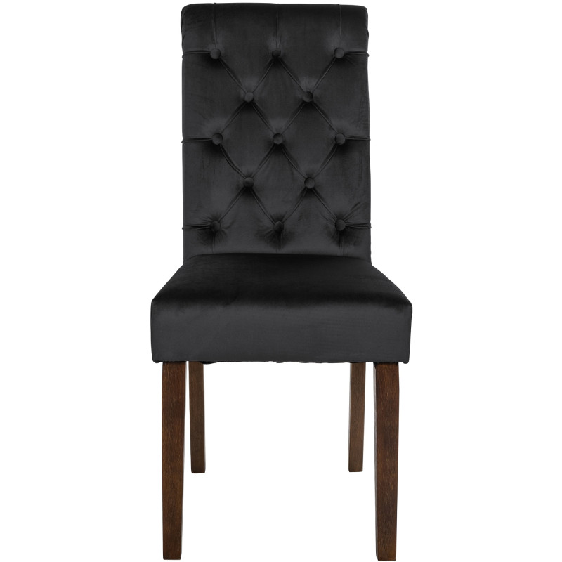 Lot de 2 chaises de salle à manger Lisburn en velours noir