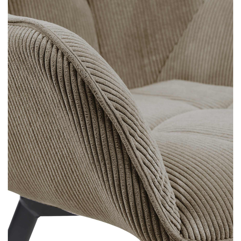 Chaise de salle à manger Jordi Cord marron