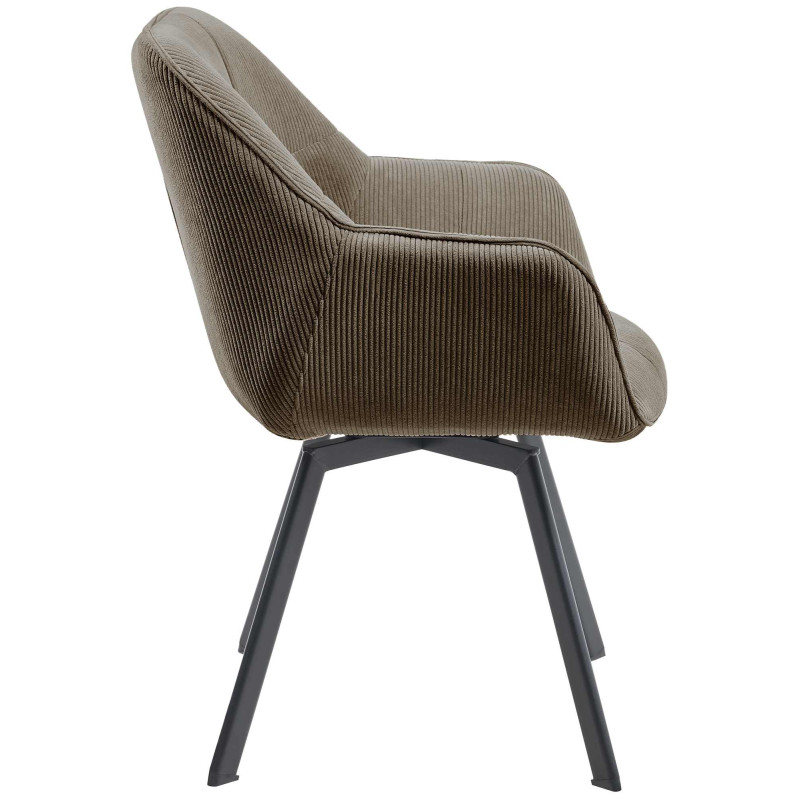 Chaise de salle à manger Jordi Cord marron