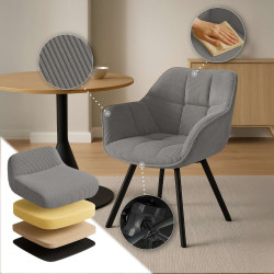 Chaise de salle à manger Jordi Cord grise