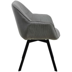 Chaise de salle à manger Jordi Cord grise
