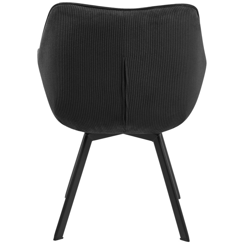 Chaise de salle à manger Jordi Cord noire