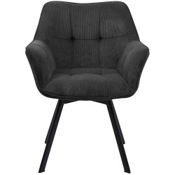 Chaise de salle à manger Jordi Cord noire