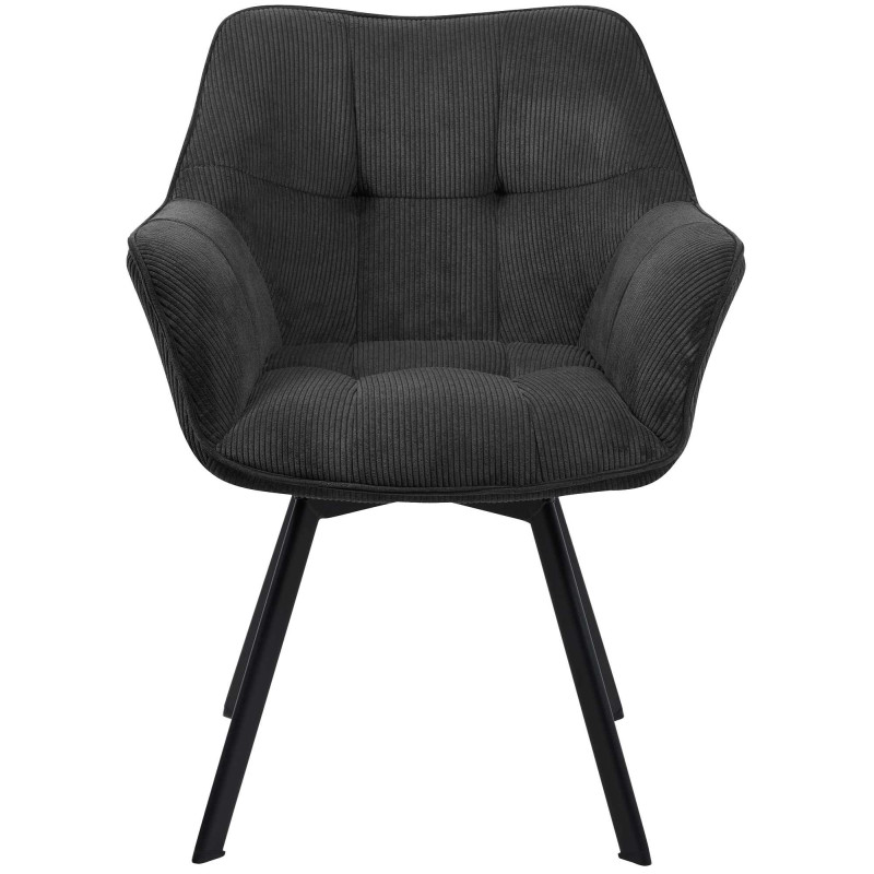 Chaise de salle à manger Jordi Cord noire